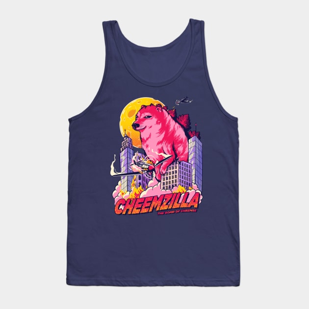 Cheemzilla - The Gomd of Cheemse Tank Top by anycolordesigns